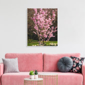 Roze Cherry Tree Canvas Afdrukken (Insitu (Woonkamer))