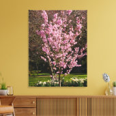 Roze Cherry Tree Canvas Afdrukken (Insitu (Woonkamer))