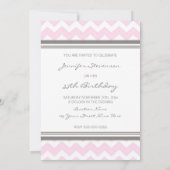 Roze Chevron 35th Birthday Party Kaart (Achterkant)