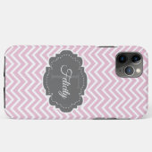 Roze Chevron Aangepaste iPhone Case (Achterkant (horizontaal))