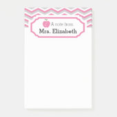 Roze Chevron Apple monogram leraar notitie Post-it® Notes (Voorkant)