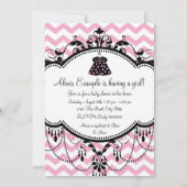 Roze Chevron Baby Girl Shower Kaart (Achterkant)