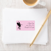  Roze Chevron Ballerina Fairy Ballet Etiket (Insitu)