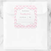 Roze Chevron Boek baby shower Bookplate label (Tas)