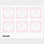 Roze Chevron Boek baby shower Bookplate label (Vel)