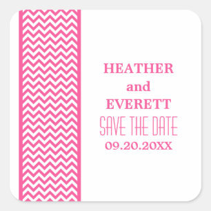 Roze Chevron Border sparen de Stickers van de Datu