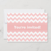 Roze Chevron Girl Birthday, Speech Bubble, Turns 3 Kaart (Achterkant)