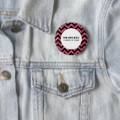 Roze Chevron Glitter Afstuderen Button (In situ)