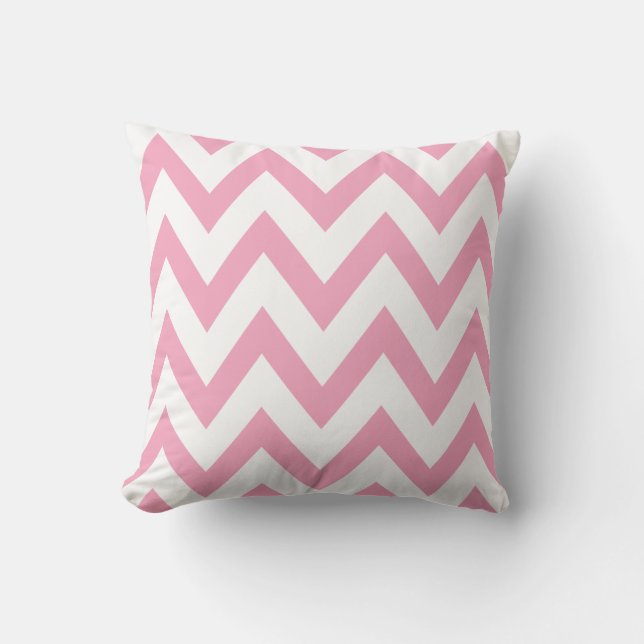 Roze Chevron Kussen (Voorkant)