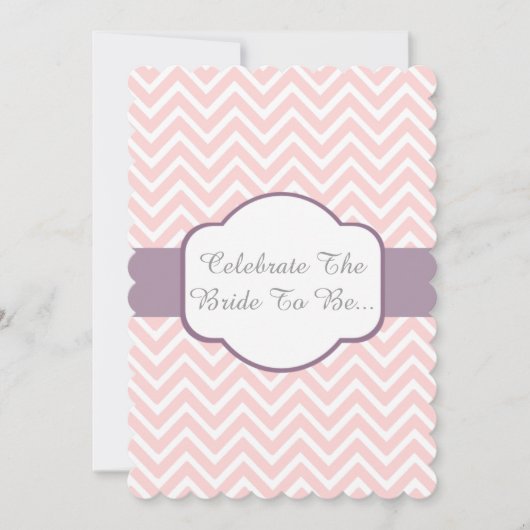 Roze Chevron met Heather Paars Cigar Band Design Kaart (Voorkant)
