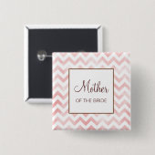 Roze Chevron Moeder van de Bride Button (Voorkant /achterkant)