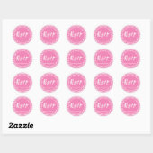 Roze Chevron Pattern - RSVP Ronde Sticker (Vel)