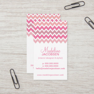 Roze Chevron Pattern Visitekaartje