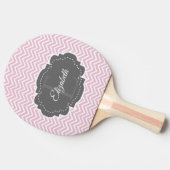 Roze Chevron Personalized Ping Pong Paddle Tafeltennisbatje (Zijkant)