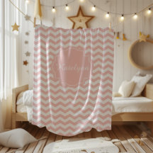 Roze Chevron Persoonlijke Babydeken