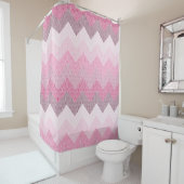 Roze Chevron Shower Curtain Douchegordijn (In situ)