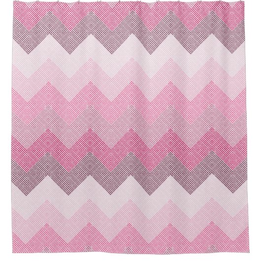 Roze Chevron Shower Curtain Douchegordijn (Voorkant)