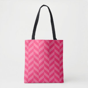 Roze Chevron Trendy en functionele Carry-All Draagtas