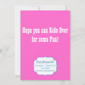Roze Chevron Twin Cowgirl: uitnodiging van de Birt (Achterkant)