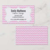 Roze Chevron Visitekaartje (Voorkant / Achterkant)