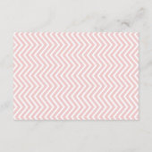 Roze Chevron Zig Zag Modern Ticket Wedding Informatiekaartje (Achterkant)