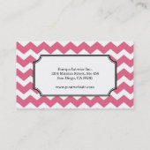 Roze chevron zigzag patroon stijlvol persoonlijk visitekaartje (Achterkant)