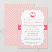Roze Chevron, zoete cupcake, Baby shower Kaart (Voorkant / Achterkant)