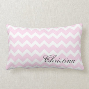 Roze Chevrons Pattern Monogram Pillow Kussen