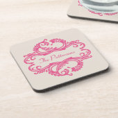 Roze Chic Damask Onderzetter set (Linkerzijde)