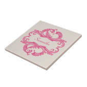 Roze Chic Damask Tegel Tegeltje (Zijkant)