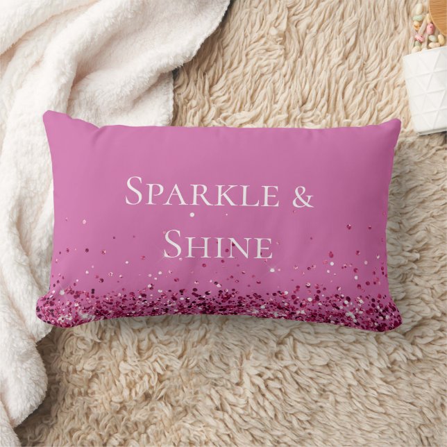 Roze Chic Glitter Sparkle Kussen (Deken)