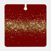 Roze Chic Glitter Sparkle Metalen Ornament (Achterkant)