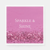 Roze Chic Glitter Sparkle Servet (Voorkant)