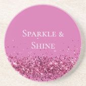 Roze Chic Glitter Sparkle Zandsteen Onderzetter (Voorkant)