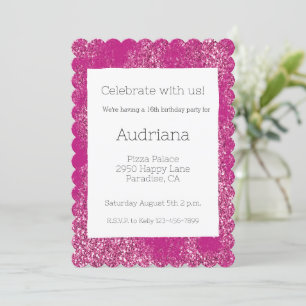 Roze Chic Glitzy Glitter Sparkle 16e verjaardag Kaart