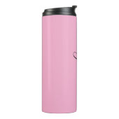 Roze Chic Script Aangepaste Naam Thermische Tumble Thermosbeker (Gedraaid links)
