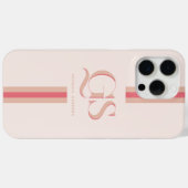 Roze | Chic Strepen Monogram  Case-Mate iPhone Case (Achterkant (horizontaal))