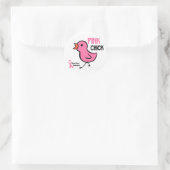 Roze Chick 2 Ronde Sticker (Tas)