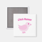 Roze Chick Runner Magneet (Voorkant / Achterkant)