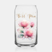 Roze Chiffon Rozen Blikvorm Glas (Voorkant)