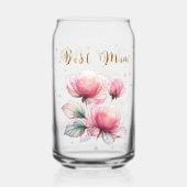 Roze Chiffon Rozen Blikvorm Glas (Achterkant)