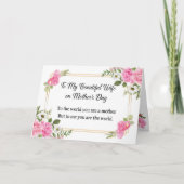 Roze Chiffon Rozen Happy Moederdag Kaart (Voorkant)