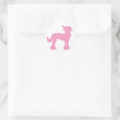 Roze Chinees Crested Silhouet Ronde Sticker (Tas)