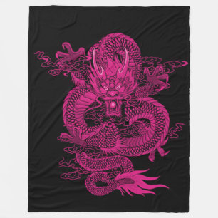 Roze Chinese keizer Dragon Fleece Deken