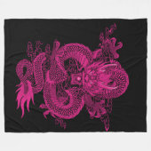 Roze Chinese keizer Dragon Fleece Deken (Voorkant (Horizontaal))