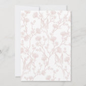 Roze Chinoiserie 1e verjaardag Kaart (Achterkant)