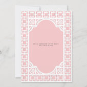 Roze Chinoiserie Baby shower Invitation - Trianon Kaart (Achterkant)