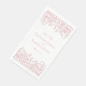 Roze Chinoiserie  Bloemen Huwelijk Servet (Hoek)