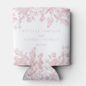 Roze Chinoiserie Bloemen Huwelijksgunsten Blikjeskoeler (Achterkant)