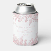 Roze Chinoiserie Bloemen Huwelijksgunsten Blikjeskoeler (Blikje Achterkant)